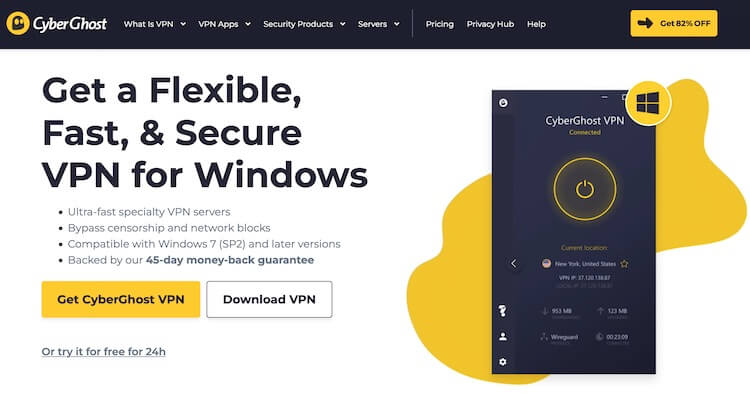 CyberGhost VPN Homepage